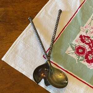 Vintage silver plate Serving Spoon Set - Italy